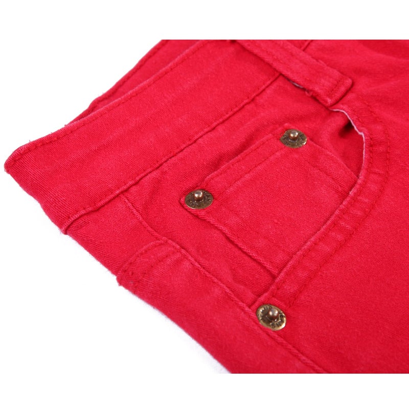 HDE Women's Mid-Rise Stretchy Denim Slim Fit Skinny Jeans (Red, Medium) - Image 5